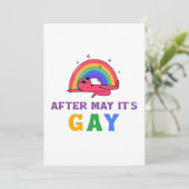 Na mei is het Gay Funny LGBT Pride Month Feestdagenkaart (Staand voorkant)
