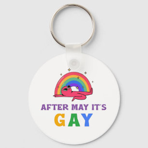 Na mei is het Gay Funny LGBT Pride Month Sleutelhanger