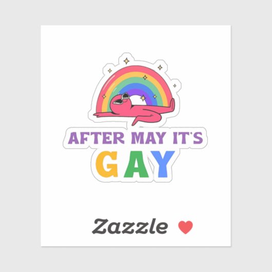 Na mei is het Gay Funny LGBT Pride Month Sticker (Vel)