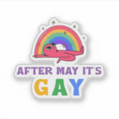 Na mei is het Gay Funny LGBT Pride Month Sticker (Voorkant)