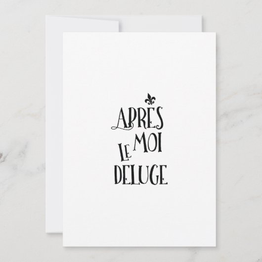 Na mij de overstroming - Franse expressie Kaart (Achterkant)
