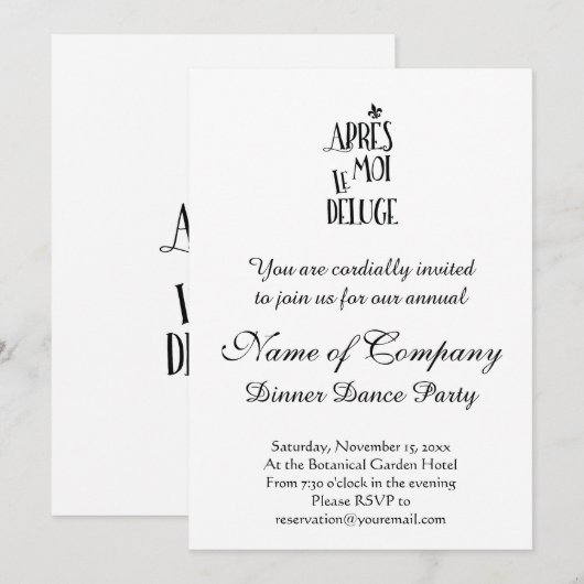 Na mij de overstroming - Franse expressie Kaart (Voorkant / Achterkant)