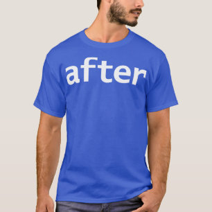 Na minimale typografie witte tekst t-shirt