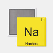 Na - Nachos Funny Chemistry Element Symbol T-Shirt Magneet (Voorkant / Achterkant)