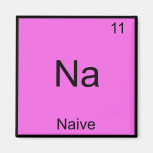 Na - Naïef Grappig Chemie Element Symbool T-shirt Magneet