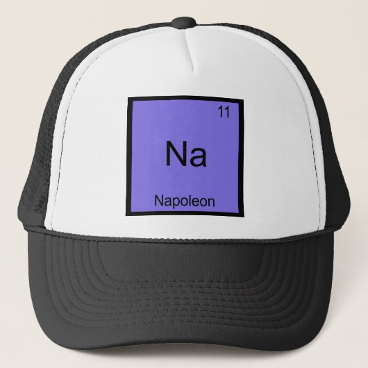 Na - Napoleon Funny Chemistry Element Symbol T-shi Trucker Pet (Voorkant)