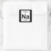 Na - natrium vierkante sticker (Tas)