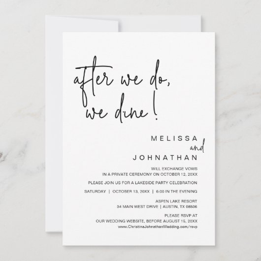 Na ons doen we een weddenschap met de Elopement Pa Kaart (Voorkant)