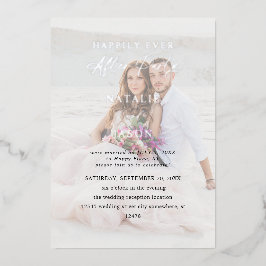 Na ontvangst van partijfoto-bruiloft folie uitnodiging