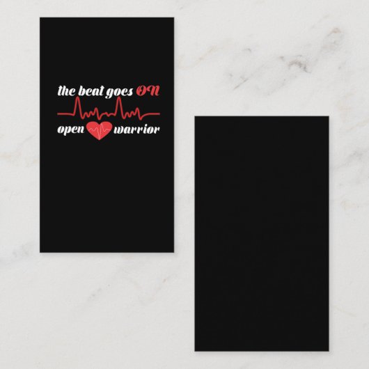 Na open hartoperatie Bypass Recovery Visitekaartje (Voorkant / Achterkant)