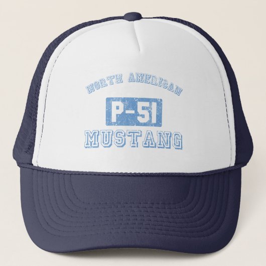 NA p-51 Mustang - BLUE Trucker Pet (Voorkant)