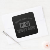 NA P-51 Mustang Vierkante Sticker (Envelop)