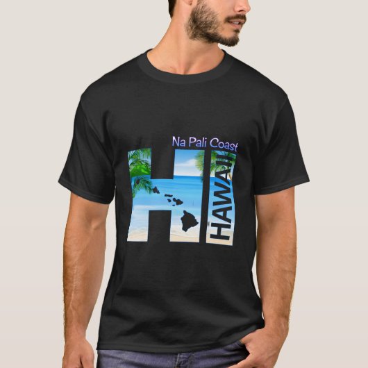 Na Pali Coast Hi Hawaii Aloha State Vacation T-shirt (Voorkant)