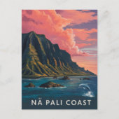 Na Pali Coast Kauai, Hawaï Avond Briefkaart (Voorkant)