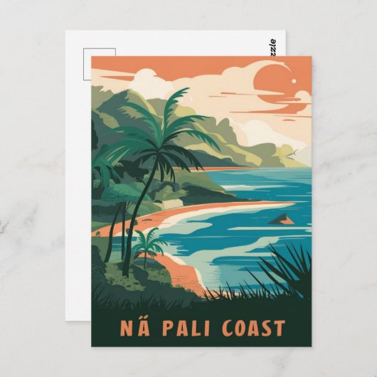 Na Pali Coast Kauai, Hawaï Briefkaart (Voorkant / Achterkant)