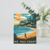Na Pali Coast Kauai, Hawaii Beach Briefkaart (Staand voorkant)
