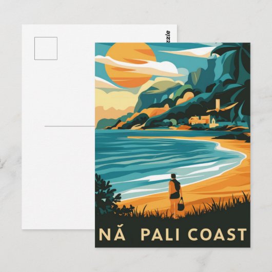 Na Pali Coast Kauai, Hawaii Beach Briefkaart (Voorkant / Achterkant)