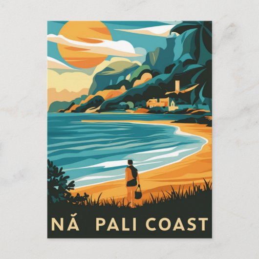 Na Pali Coast Kauai, Hawaii Beach Briefkaart (Voorkant)