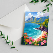 Na Pali Coast Kauai Hawaii Coastline Painting Briefkaart