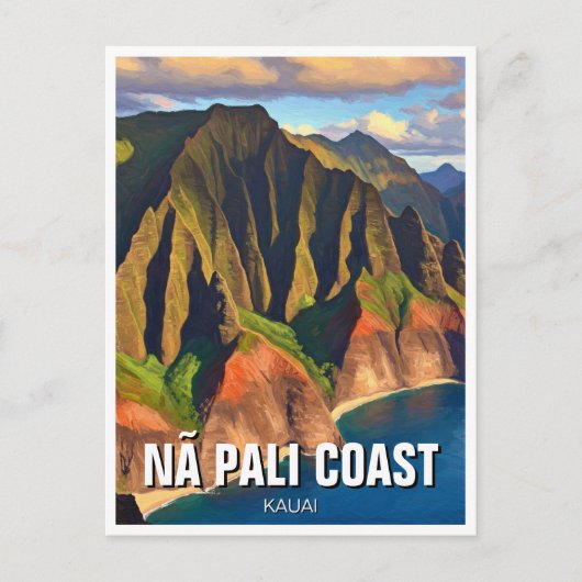 Nā Pali Coast Kauai Hawaii Reizen Briefkaart (Voorkant)