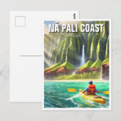 Nā Pali Coast Kauai Hawaii Reizen Kajak Briefkaart (Voorkant / Achterkant)