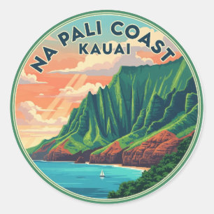Nā Pali Coast Kauai Hawaii Reizen Ronde Sticker