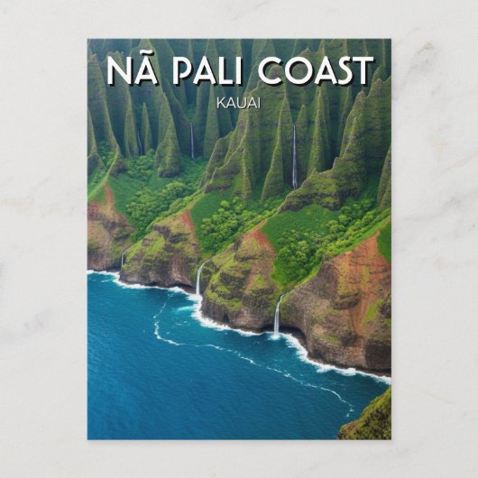 Nā Pali Coast Kauai Hawaii Travel Briefkaart (Voorkant)