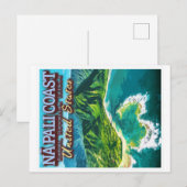 NA PALI COAST - KAUAI ISLAND - HAWAII BRIEFKAART (Voorkant / Achterkant)