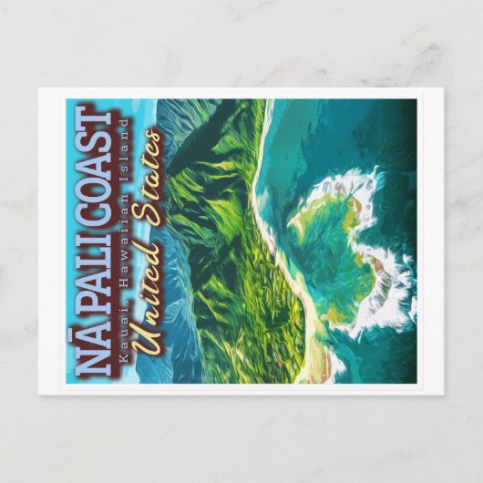 NA PALI COAST - KAUAI ISLAND - HAWAII BRIEFKAART (Voorkant)