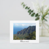 Na Pali Coast on Hawaï white text briefkaart (Staand voorkant)