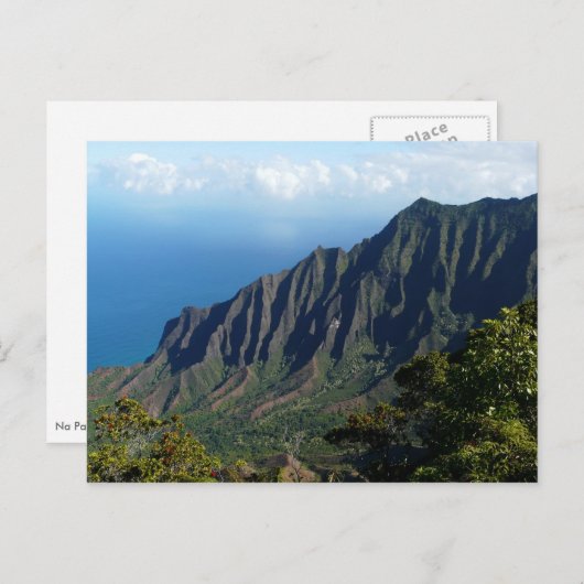 Na Pali Coast op het briefkaart Kauai (Voorkant / Achterkant)