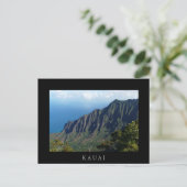 Na Pali Coast op Kauai Black text briefkaart (Staand voorkant)