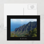 Na Pali Coast op Kauai Black text briefkaart (Voorkant / Achterkant)