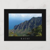 Na Pali Coast op Kauai Black text briefkaart (Voorkant)