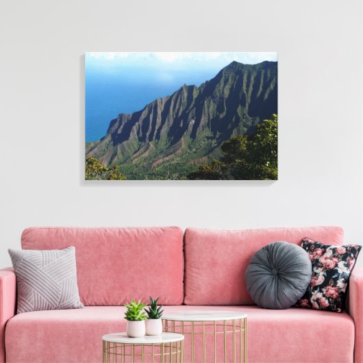 Na Pali Coast op Kauai canvas print (Insitu (Woonkamer))