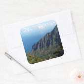 Na Pali Coast op Kauai fotosticker Vierkante Sticker (Envelop)