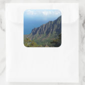 Na Pali Coast op Kauai fotosticker Vierkante Sticker (Tas)