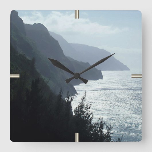Na Pali Coast Vierkante Klok (Voorkant)