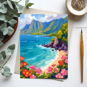Na Pali-kust Kauai Hawaï kustlijn Schilderij Briefkaart