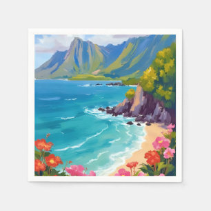 Na Pali-kust Kauai Hawaï kustlijn Schilderij Servet
