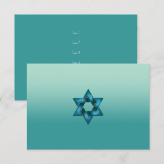 Na Partij Blauwgroen Ombre met Ster Kaart (Voorkant / Achterkant)