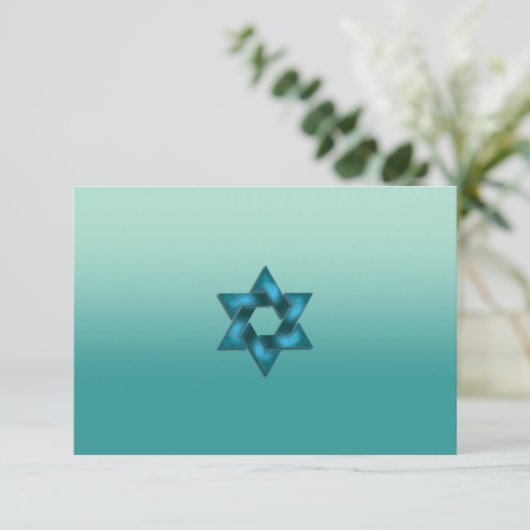 Na Partij Blauwgroen Ombre met Ster Kaart (Staand voorkant)