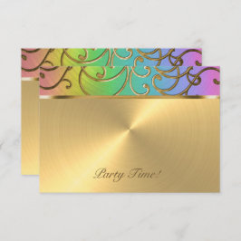 Na partij Elegant Rainbow en Gold Filigree Kaart