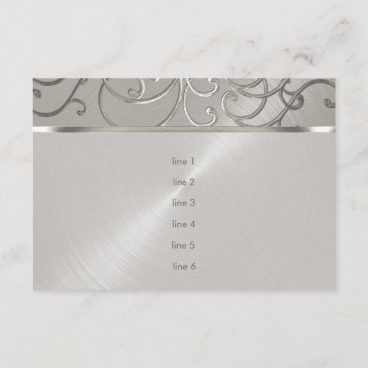 Na partij legant alle zilver Filigree Swirls Kaart (Achterkant)