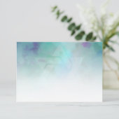 Na partijkleuren Aqua Blue Paars White Kaart (Staand voorkant)