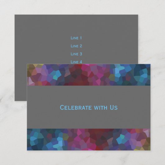 Na partijrood Paars blauw grijs abstract ontwerp Kaart (Voorkant / Achterkant)