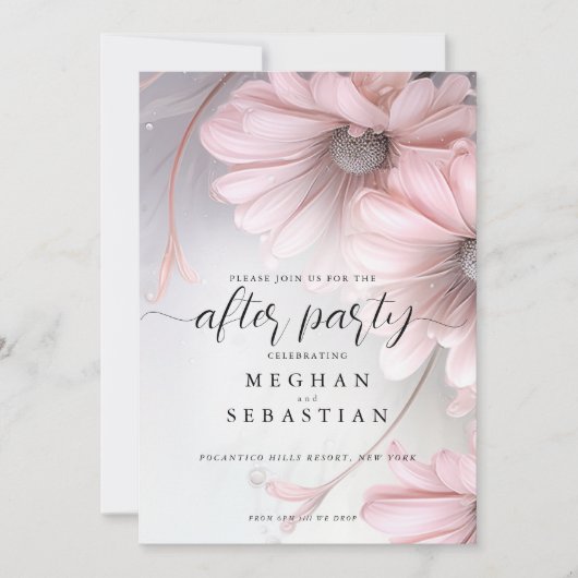 Na Party 2 Boho Pink Daisy Save The Date (Voorkant)