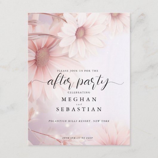 Na Party Blush Pink Daisy Informatiekaartje (Voorkant)