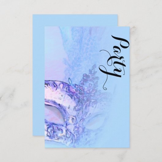 Na Party Elegant Masquerade Blue en Paars Kaart (Voorkant / Achterkant)