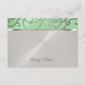 Na Party Elegant Mint Green Silver Filigree Kaart (Voorkant)